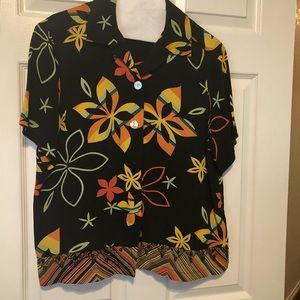 Summer Flowers Button Up Collared Shirt